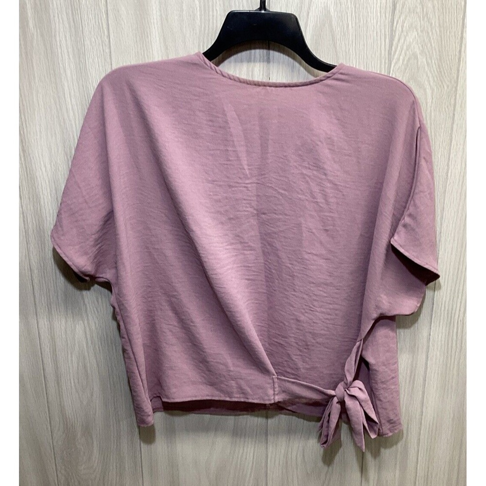 SHEIN Women's (Size M)‎ Short Sleeve Side Tie Shirt 100% Polyester